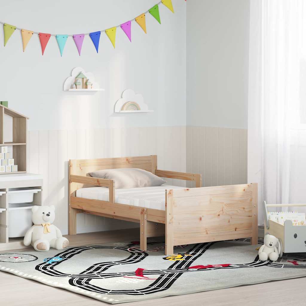Ágykeret kihúzható matraccal Barna 80 x 200 cm Tömör fenyőfa