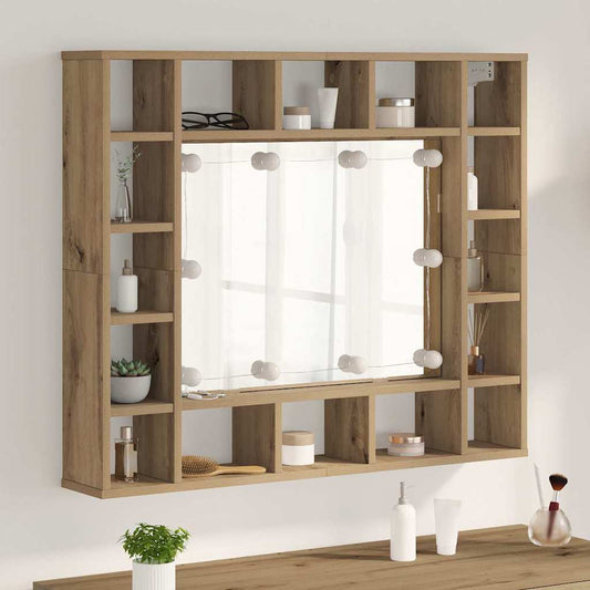 Tükörszekrény polcokkal Artisan tölgy 91 x 15 x 76,5 cm Faanyag