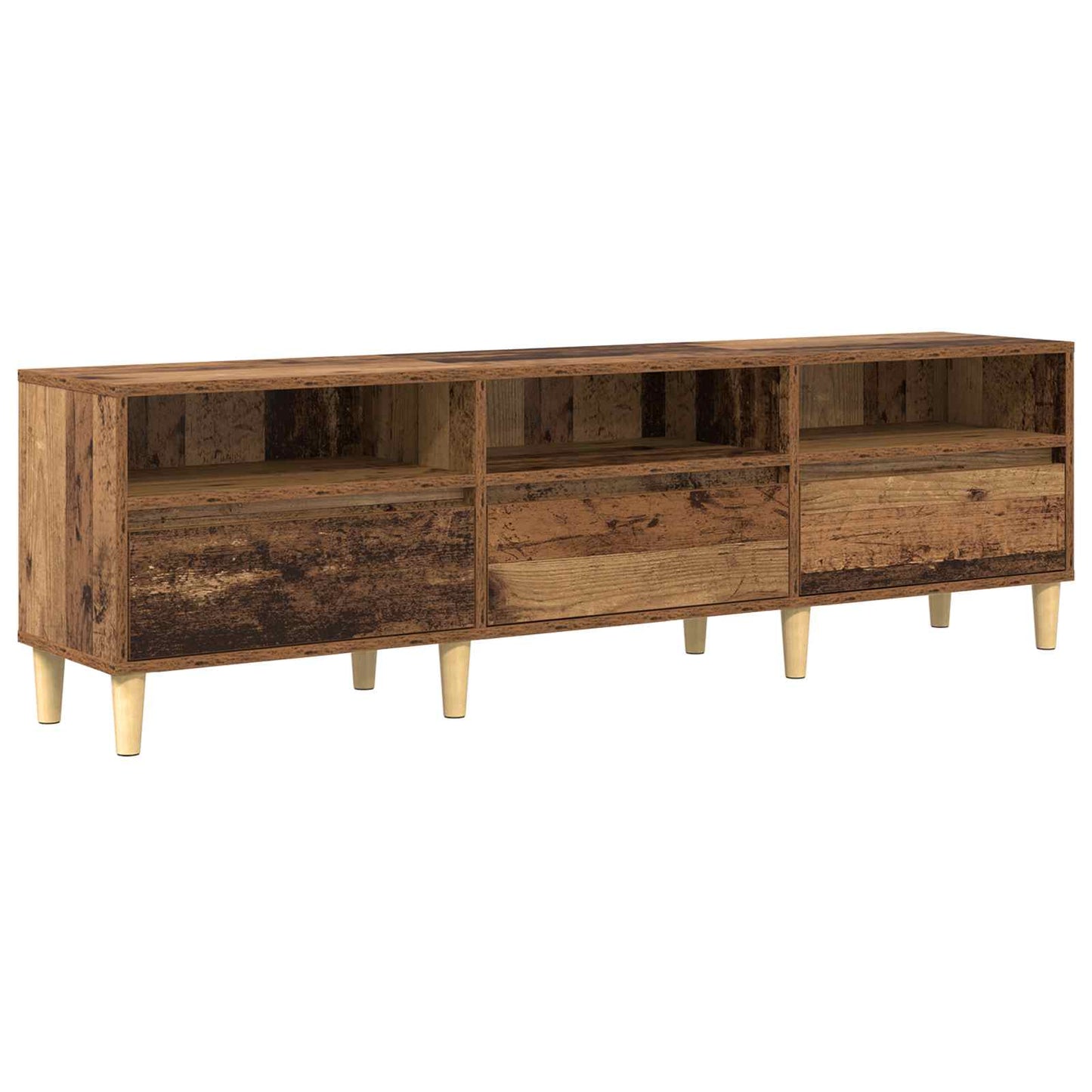 TV szekrény fiókkal Öreg fa 150 x 30 x 45 cm Faanyag
