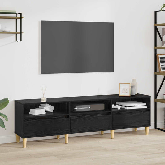 TV szekrény fiókkal Fekete tölgy 150 x 30 x 45 cm Faanyag