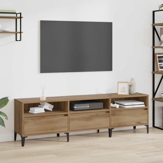 TV szekrény Artisan tölgy 150 x 30 x 45 cm Műszaki fa és vas