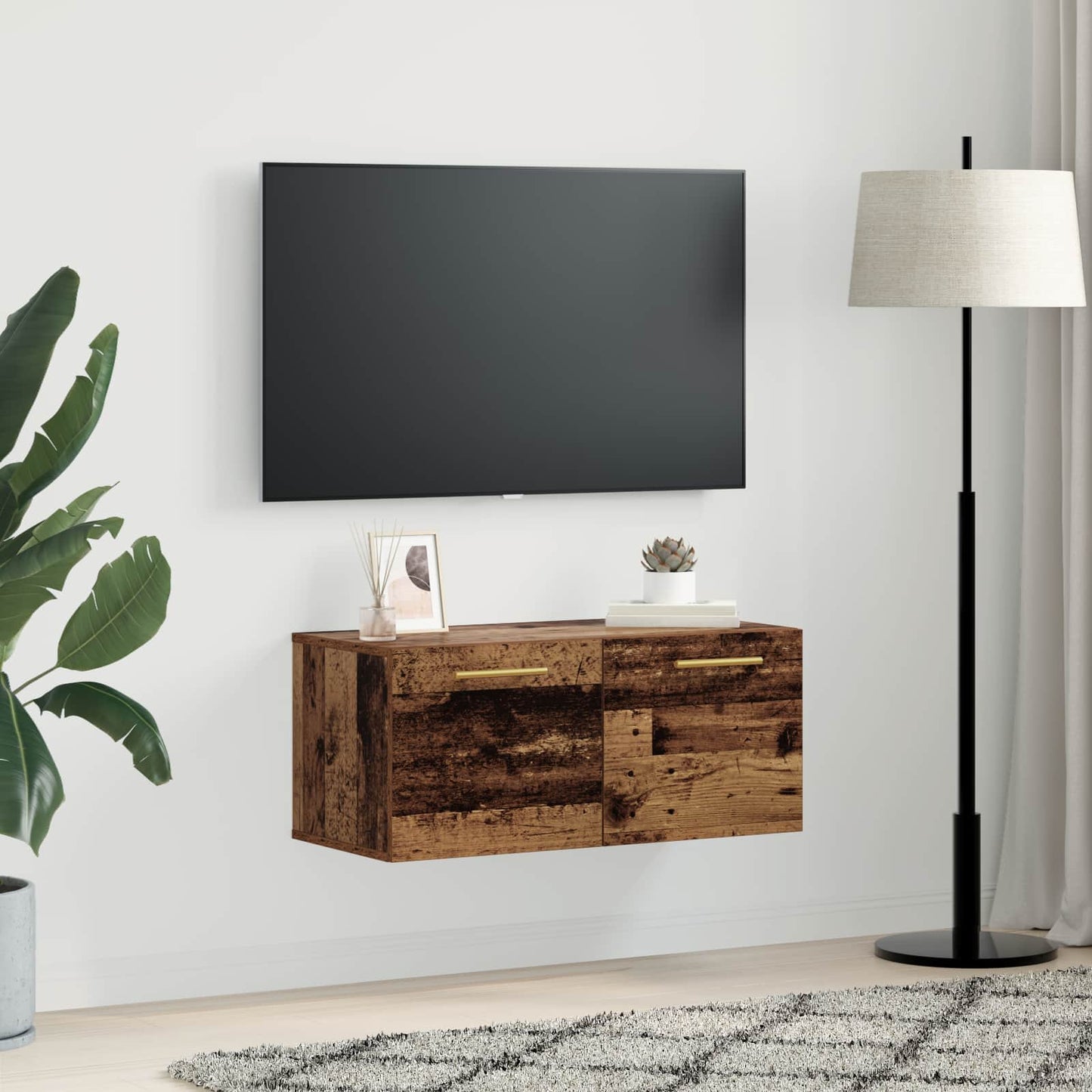 Fali Szekrény 80 x 36.5 x 35 cm Szerelt Fa Régi fa