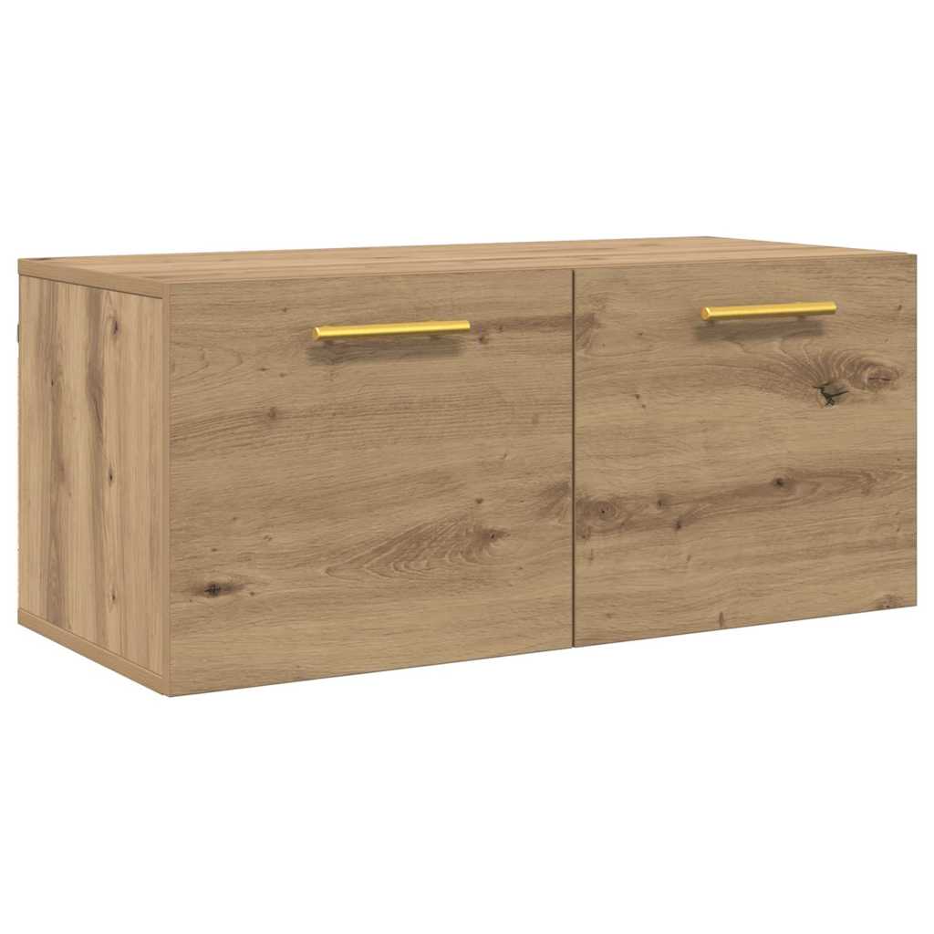 Fali Szekrény 80 x 36.5 x 35 cm Szerelt Fa kézműves tölgy