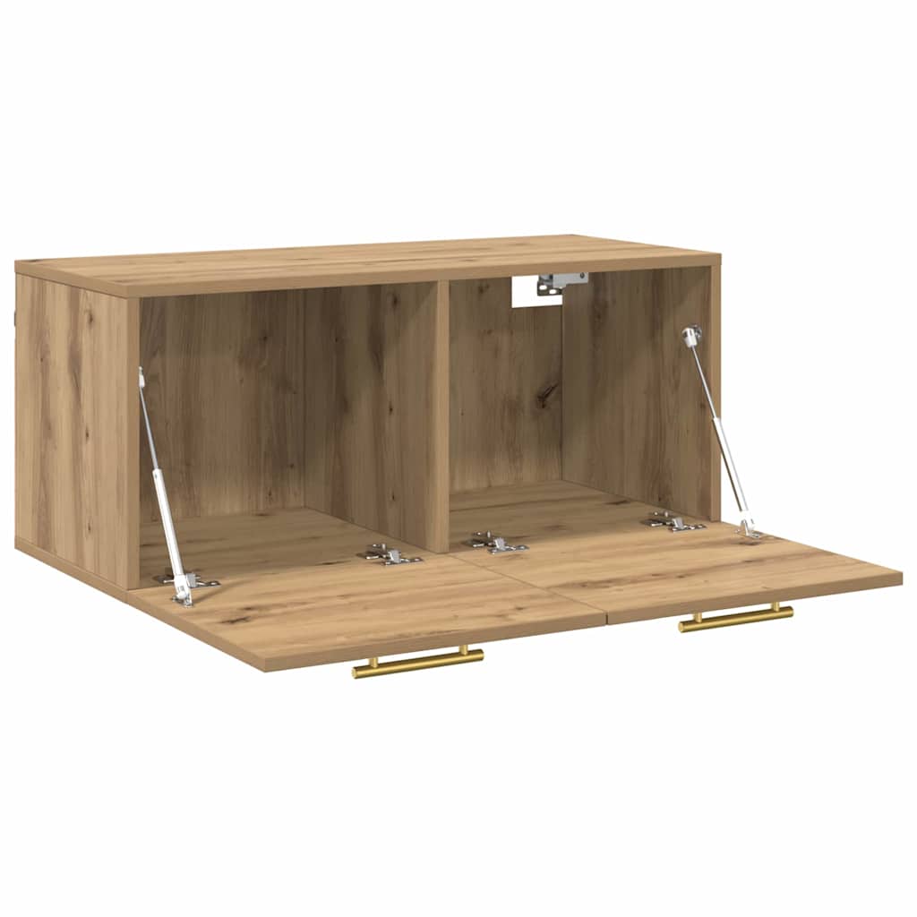 Fali Szekrény 80 x 36.5 x 35 cm Szerelt Fa kézműves tölgy