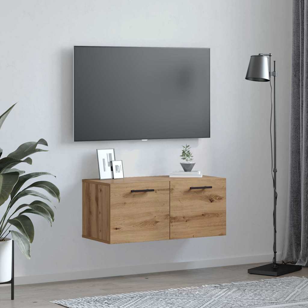 Fali Szekrény 80 x 36.5 x 35 cm Szerelt Fa kézműves tölgy