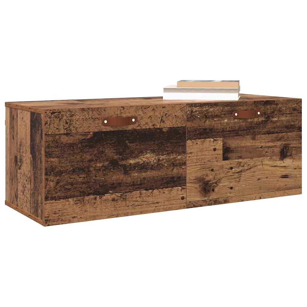 Fali szekrény 100 x 36,5 x 35 cm Szerelt Fa Öreg fa