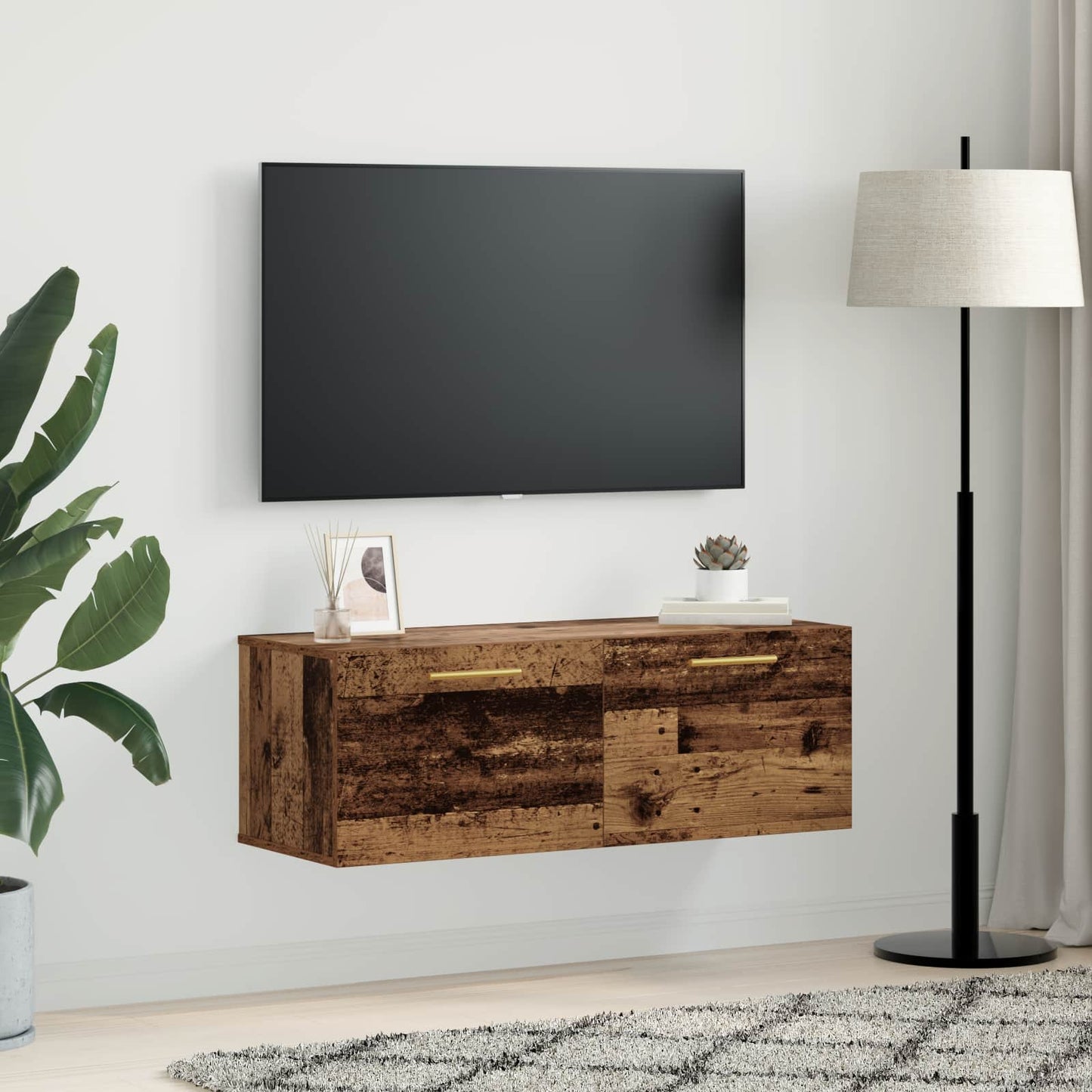 Fali Szekrény 100 x 36.5 x 35 cm Szerelt Fa Régi fa
