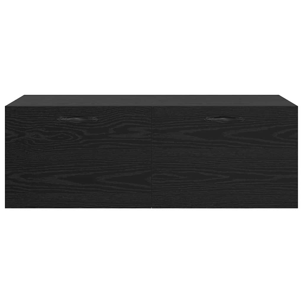 Fali szekrény 100 x 36,5 x 35 cm Szerelt Fa Fekete tölgy