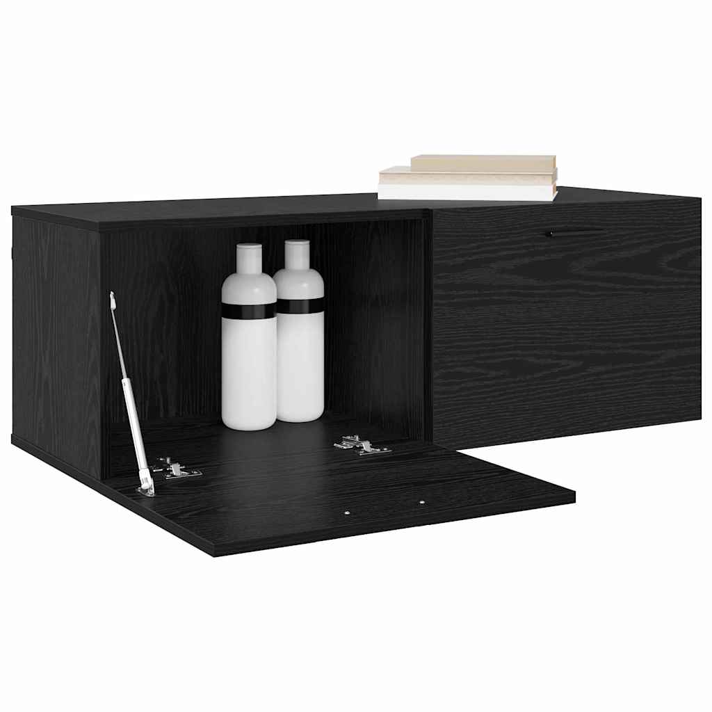Fali szekrény 100 x 36,5 x 35 cm Szerelt Fa Fekete tölgy
