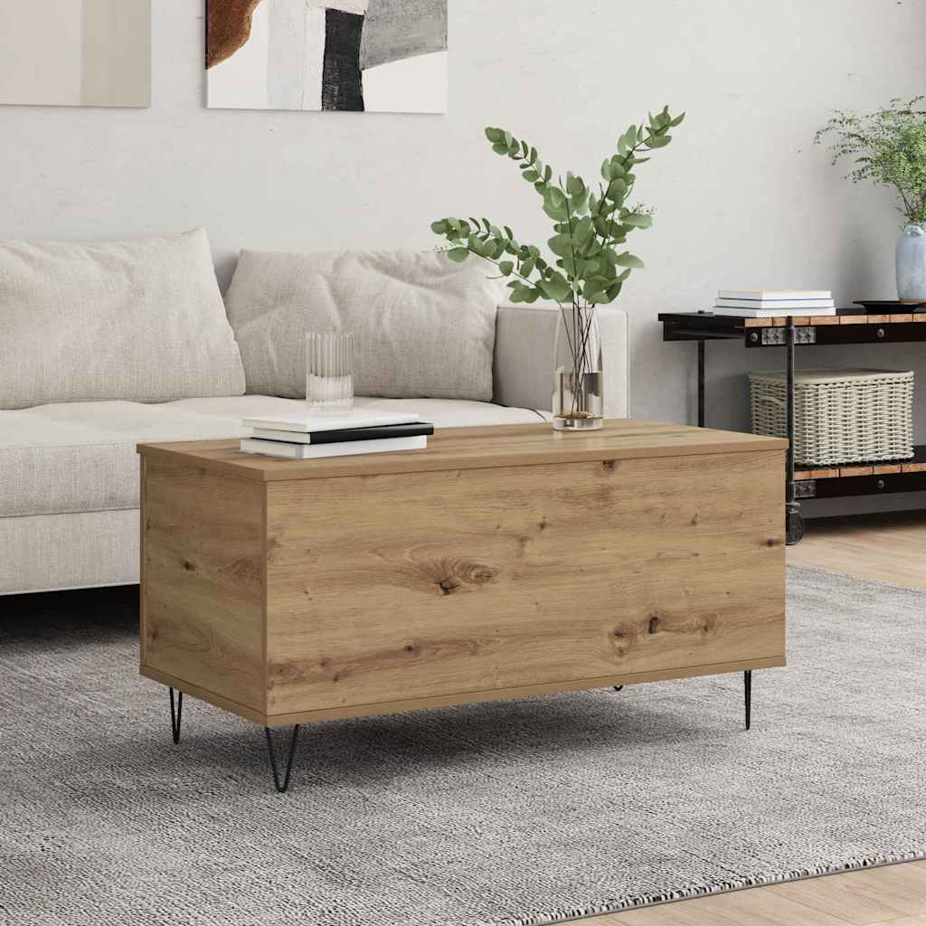 Dohányzóasztal kézműves tölgy 90 x 44.5 x 45 cm Szerelt fa