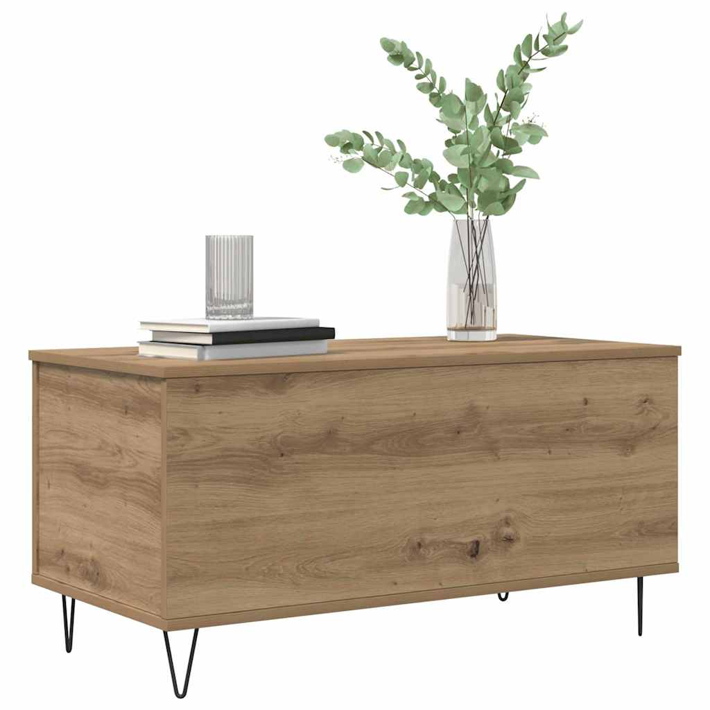 Dohányzóasztal kézműves tölgy 90 x 44.5 x 45 cm Szerelt fa