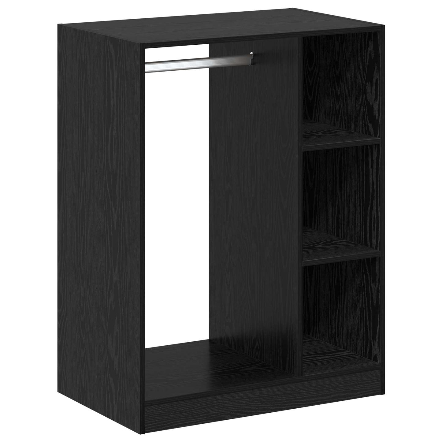 Ruhásszekrény polcokkal tárolóval Fekete tölgy 77 x 48 x 102 cm