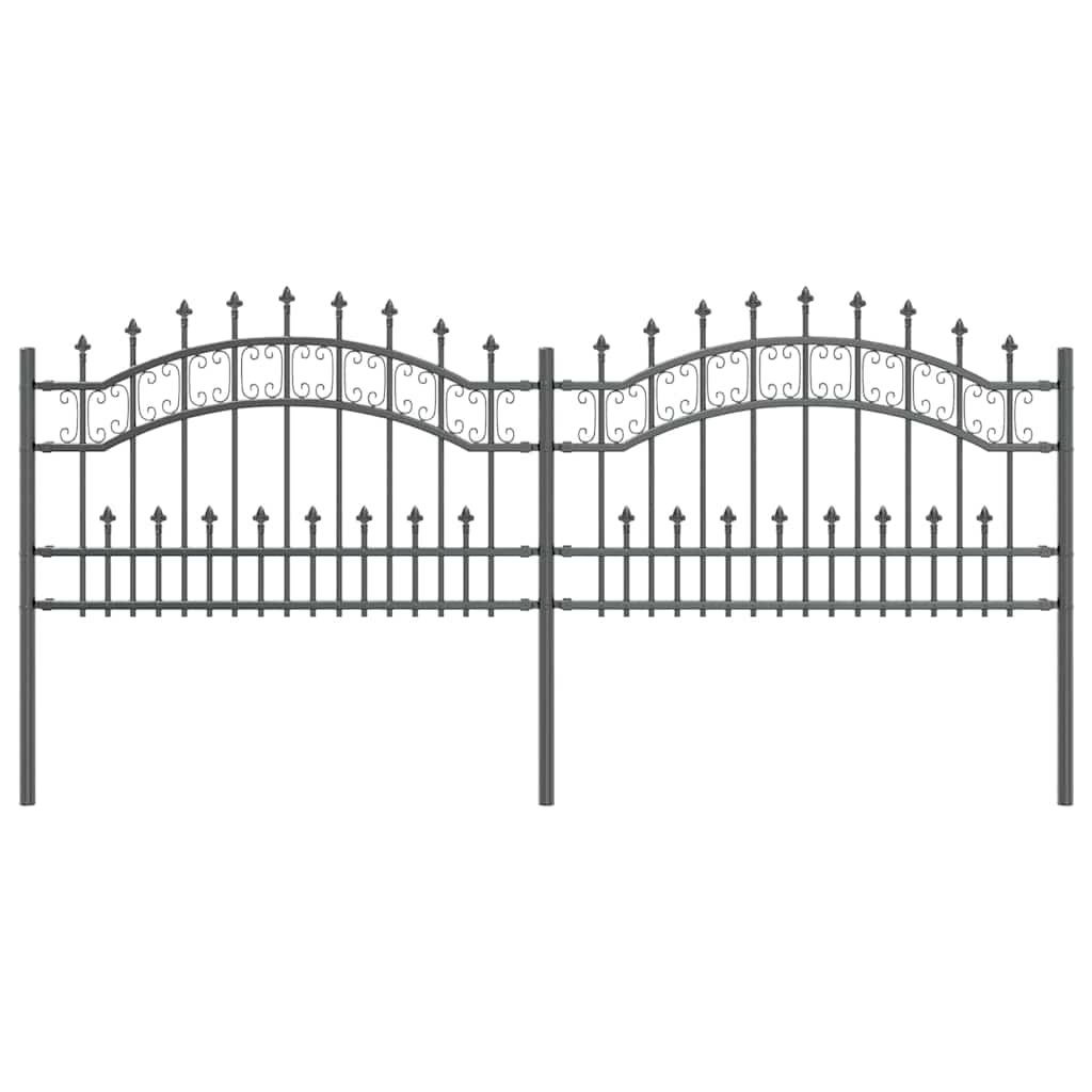 Kerti Kerítés KAMPEN 240 x 118 cm Mesh Porszórt Acél Szürke