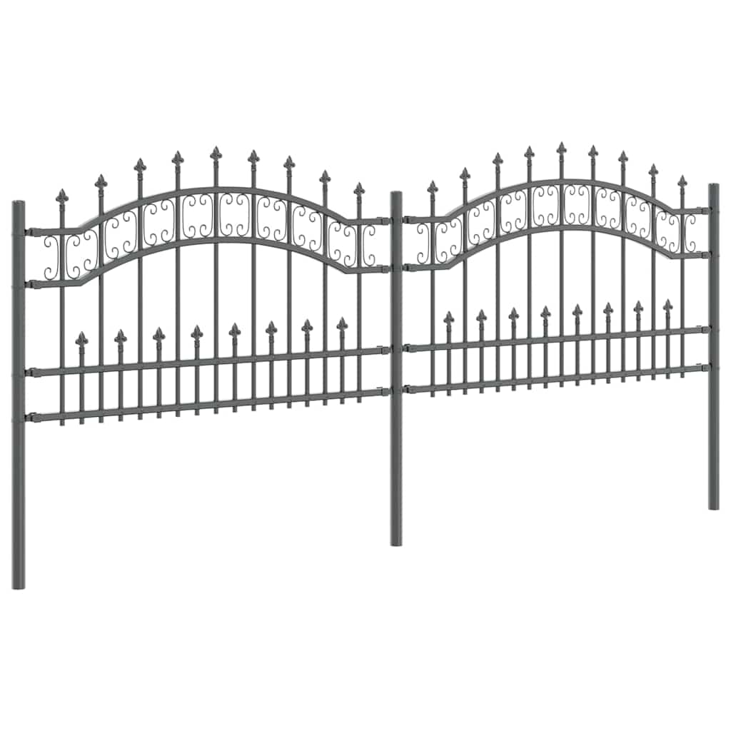 Kerti Kerítés KAMPEN 240 x 118 cm Mesh Porszórt Acél Szürke