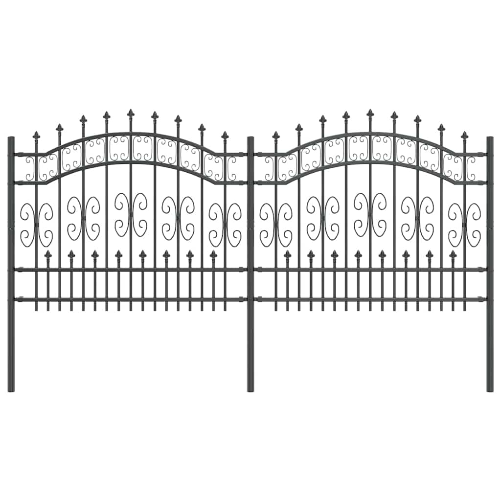 Kerti Kerítés KAMPEN 240 x 140 cm Mesh Porszórt Acél Szürke