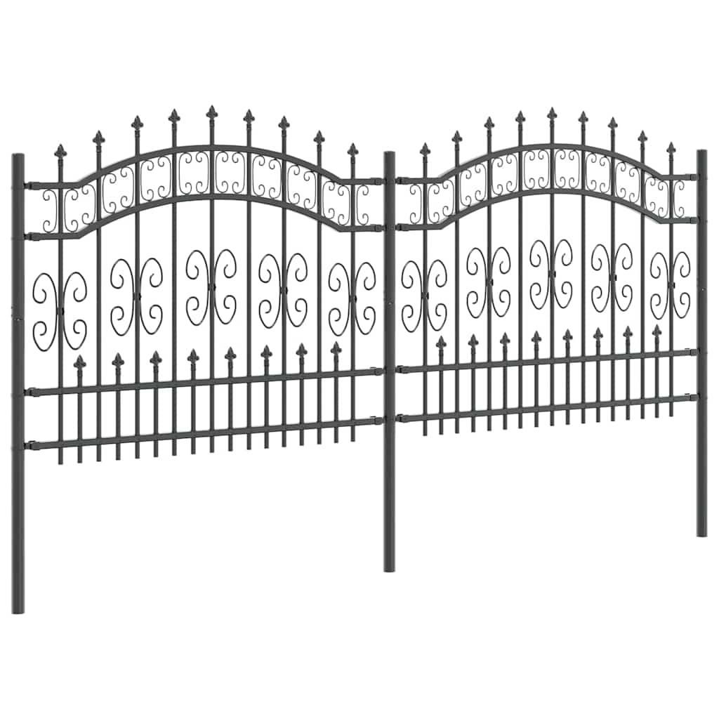 Kerti Kerítés KAMPEN 240 x 140 cm Mesh Porszórt Acél Szürke