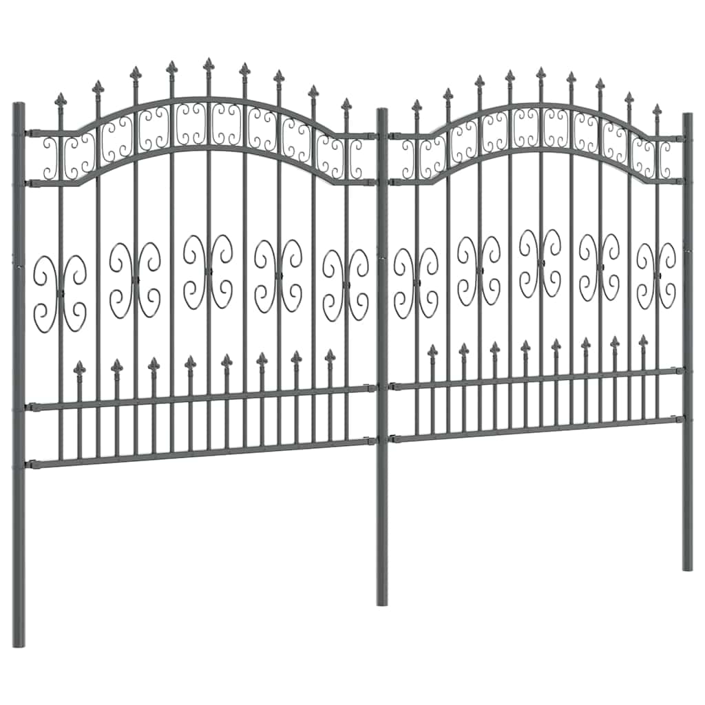 Kerti Kerítés KAMPEN 240 x 166 cm Mesh Porszórt Acél Szürke