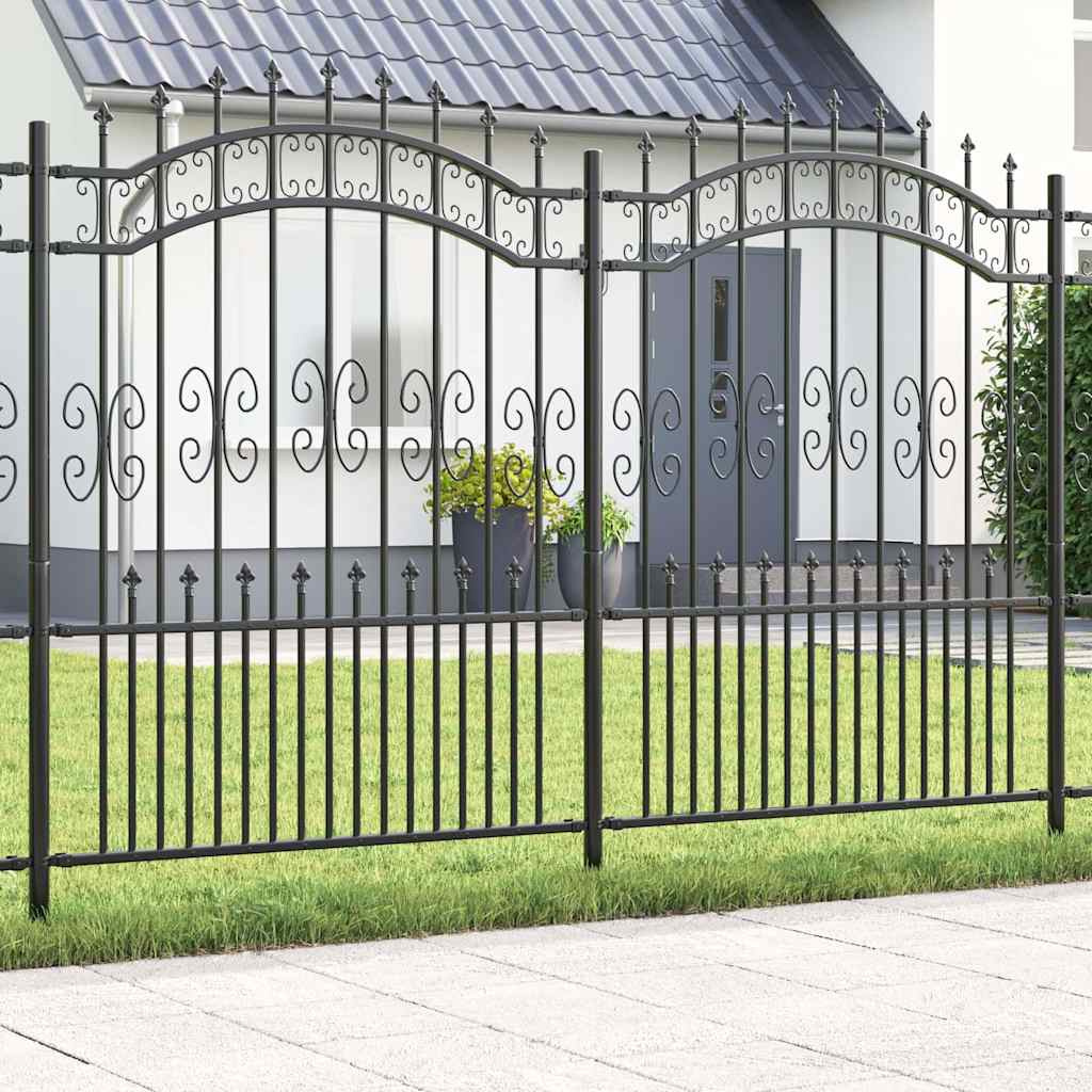 Kerti Kerítés KAMPEN 240 x 202,5 cm Mesh Porszórt Acél Szürke