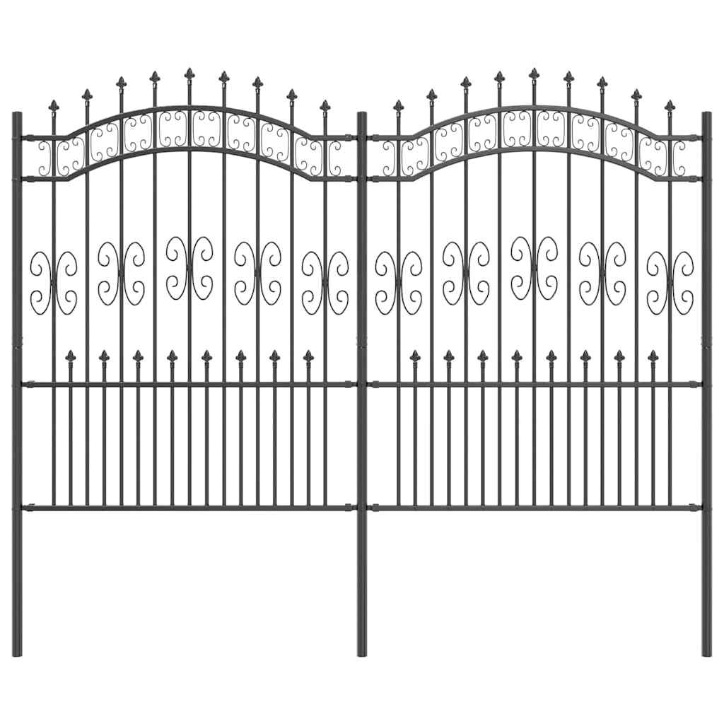 Kerti Kerítés KAMPEN 240 x 202,5 cm Mesh Porszórt Acél Szürke