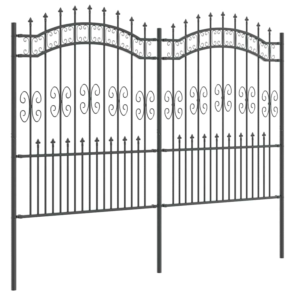 Kerti Kerítés KAMPEN 240 x 202,5 cm Mesh Porszórt Acél Szürke