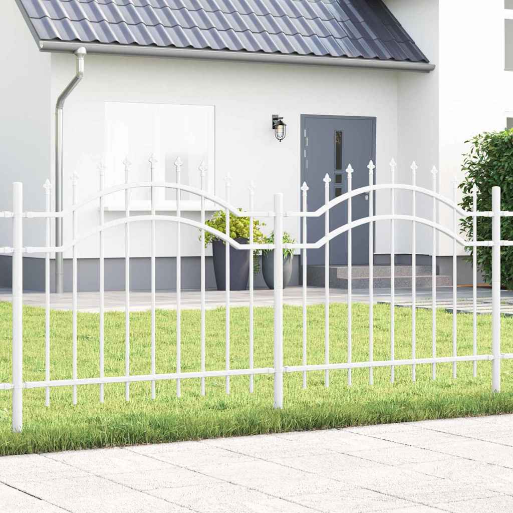 Kerti Kerítés WOERDEN 240 x 140 cm Porszórt Acél Fehér