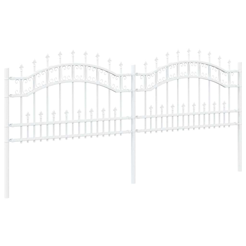 Kerti Kerítés KAMPEN 240 x 118 cm Mesh Porszórt Acél Fehér