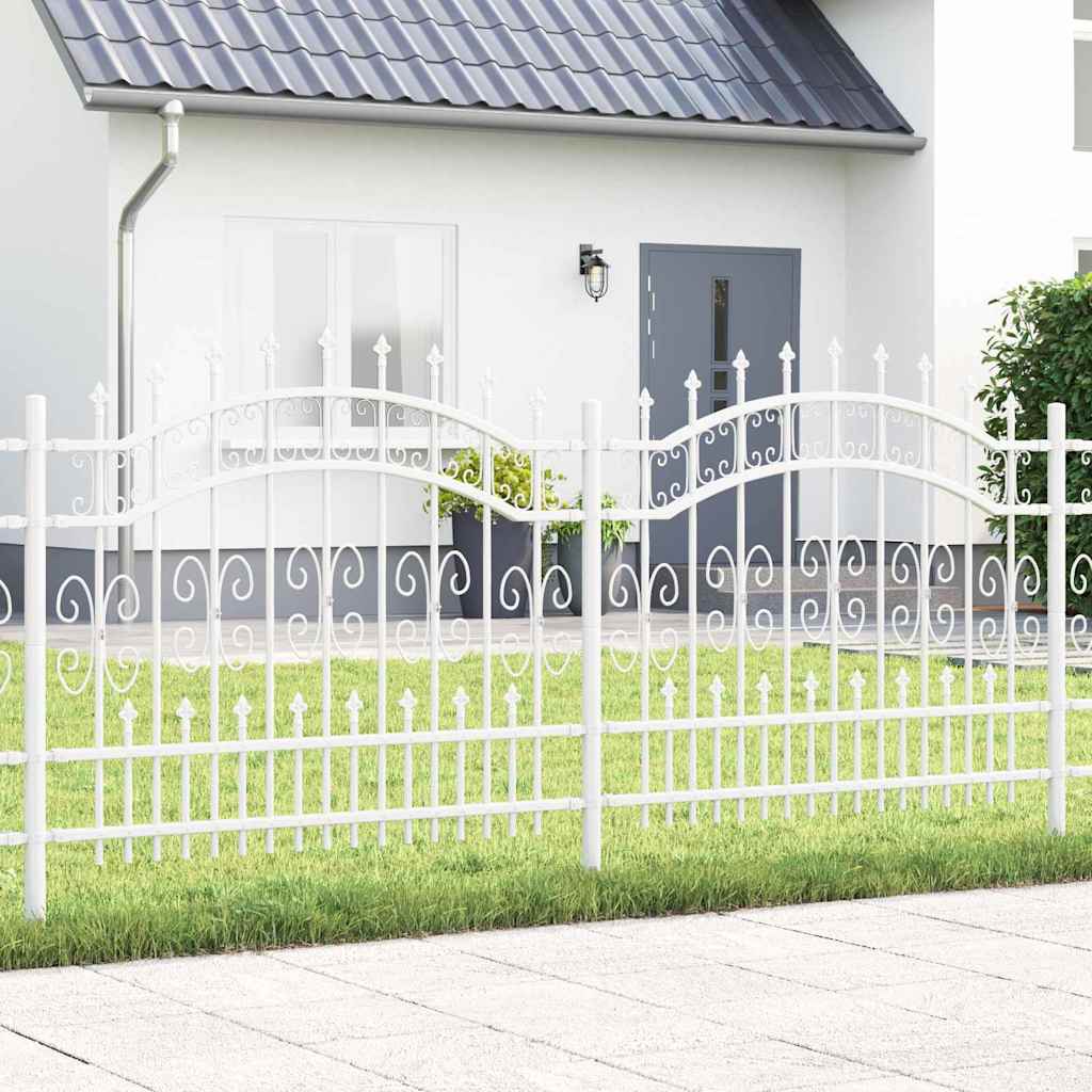 Kerti Kerítés KAMPEN 240 x 140 cm Mesh Porszórt Acél Fehér