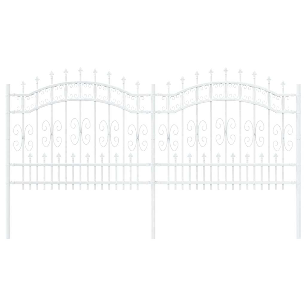 Kerti Kerítés KAMPEN 240 x 140 cm Mesh Porszórt Acél Fehér