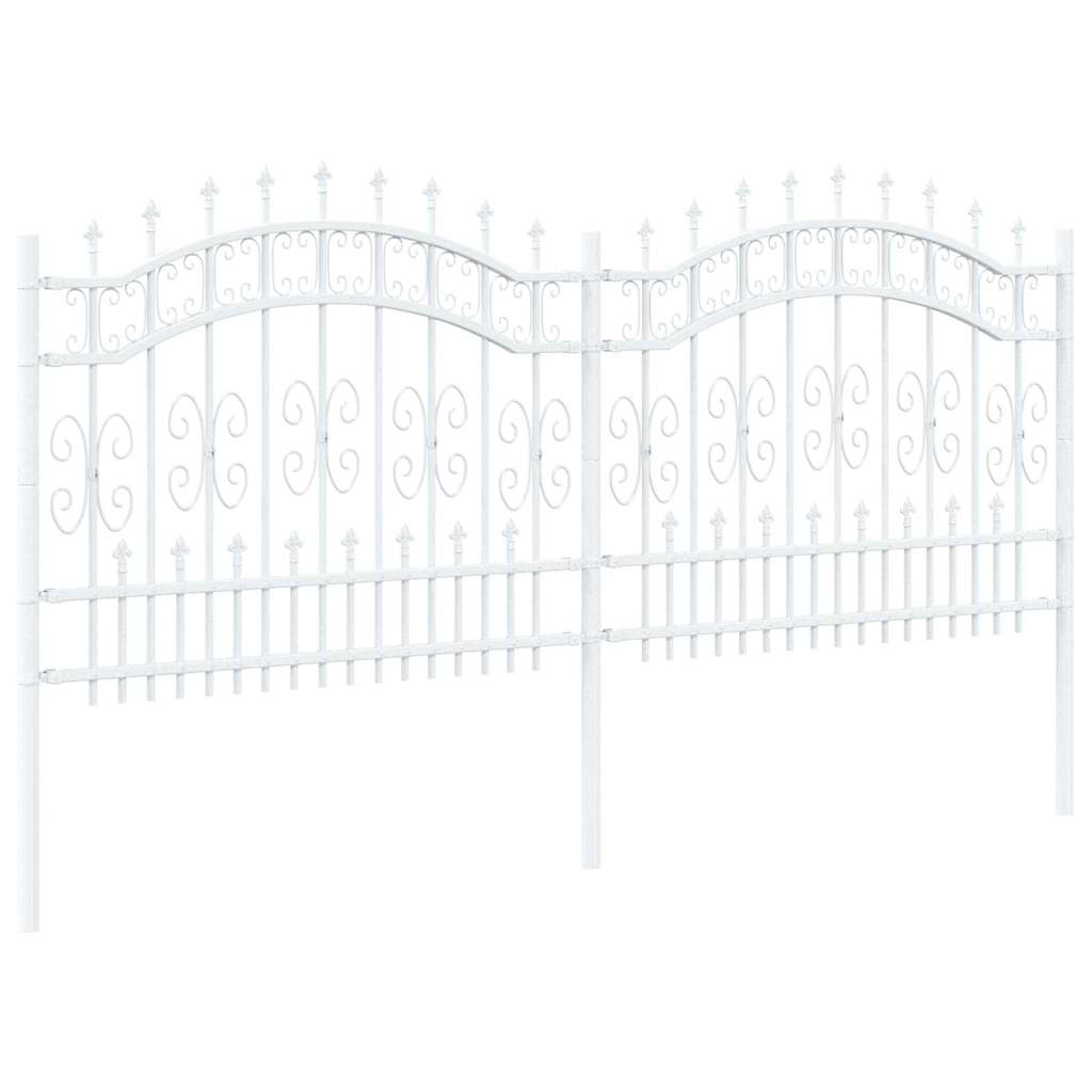 Kerti Kerítés KAMPEN 240 x 140 cm Mesh Porszórt Acél Fehér