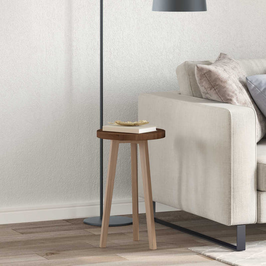 Asztallap Sötét Barna Ø 30 x 2,5 cm Tömör Tölgyfa