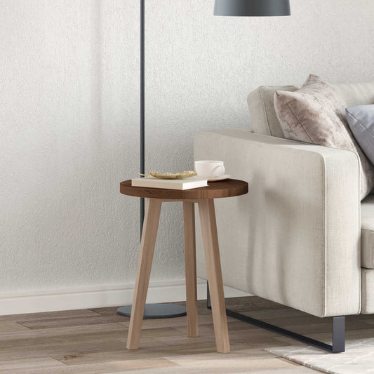 Asztallap Sötét Barna Ø 40 x 2,5 cm Tömör Tölgyfa