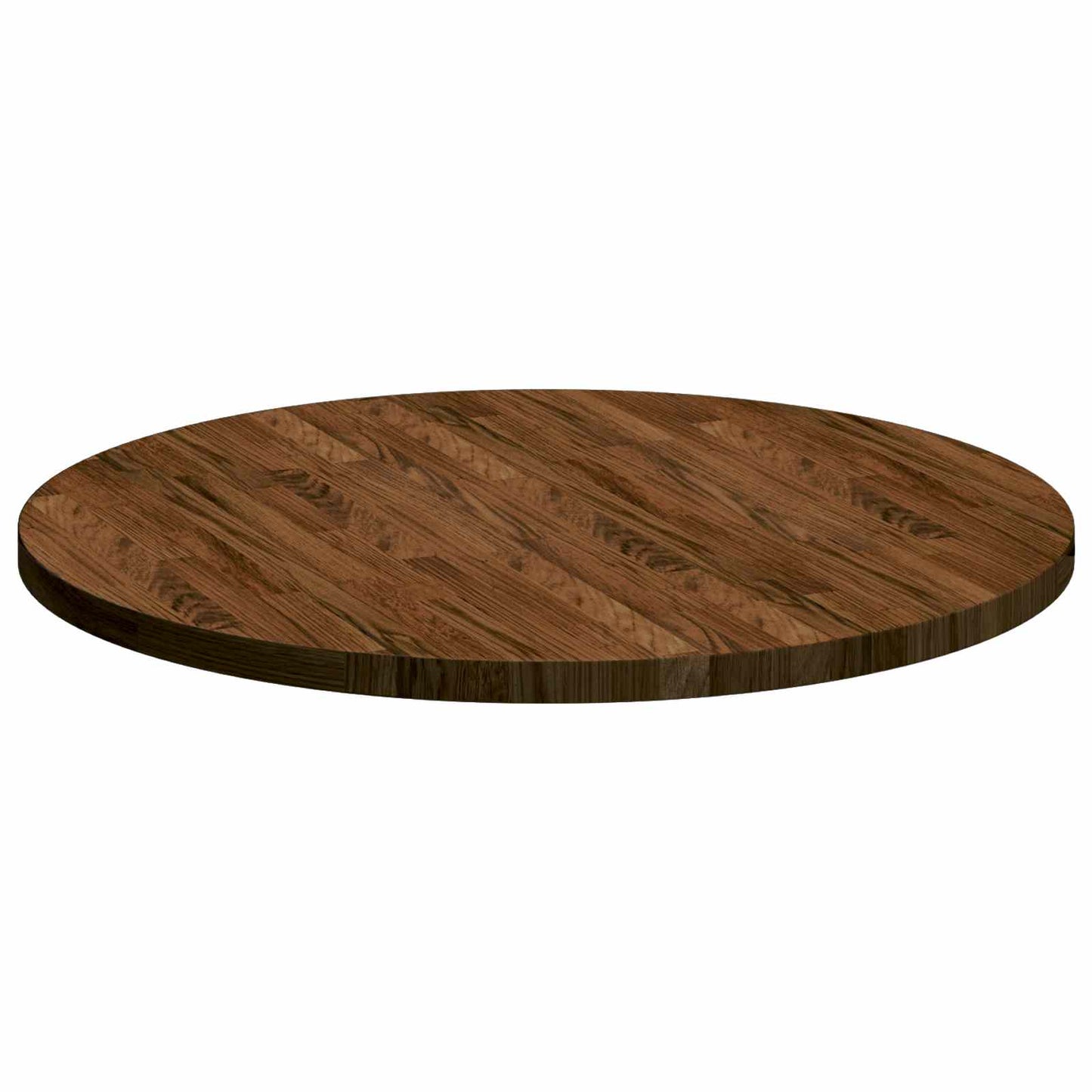 Asztallap Sötét Barna Ø 70 x 2,5 cm Tömör Tölgyfa
