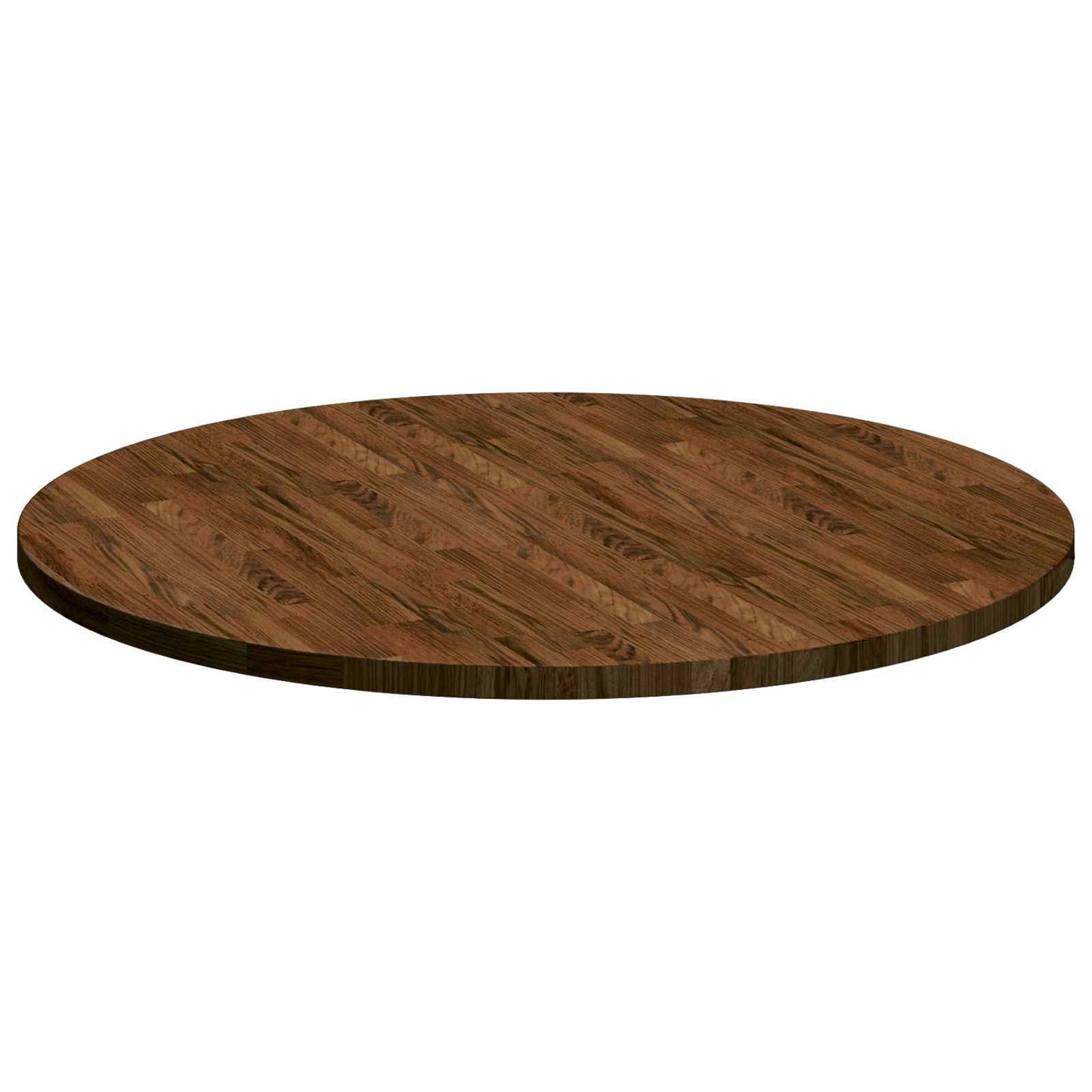 Asztallap Sötét Barna Ø 90 x 2,5 cm Tömör Tölgyfa