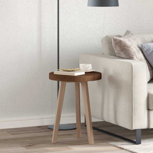 Asztallap Sötét Barna Ø 40 x 4 cm Tömör Tölgyfa