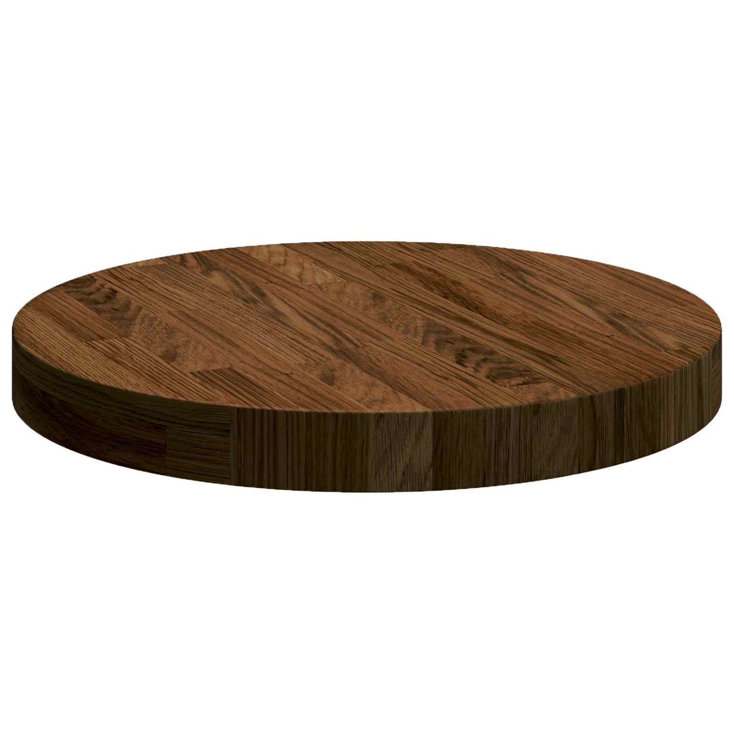 Asztallap Sötét Barna Ø 40 x 4 cm Tömör Tölgyfa