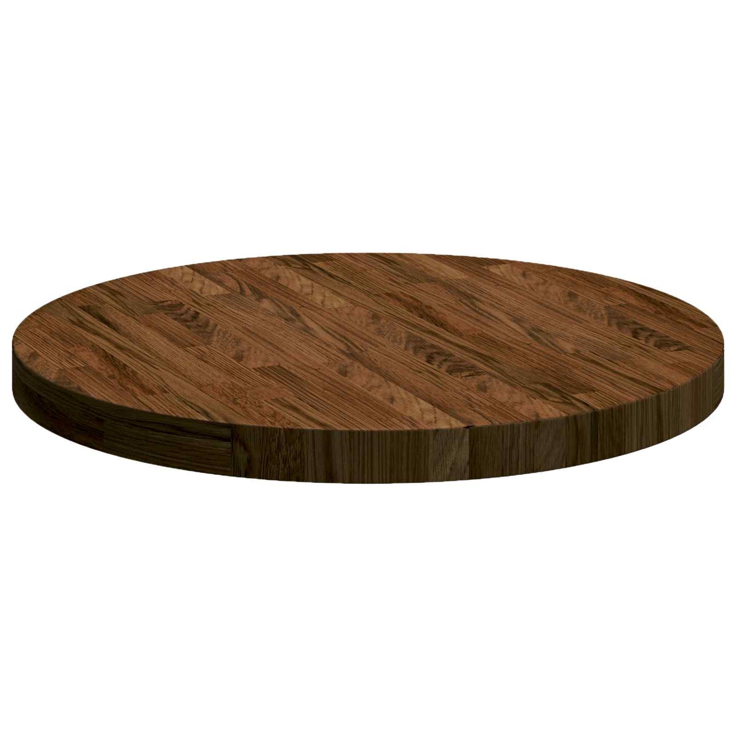 Asztallap Sötét Barna Ø 60 x 4 cm Tömör Tölgyfa