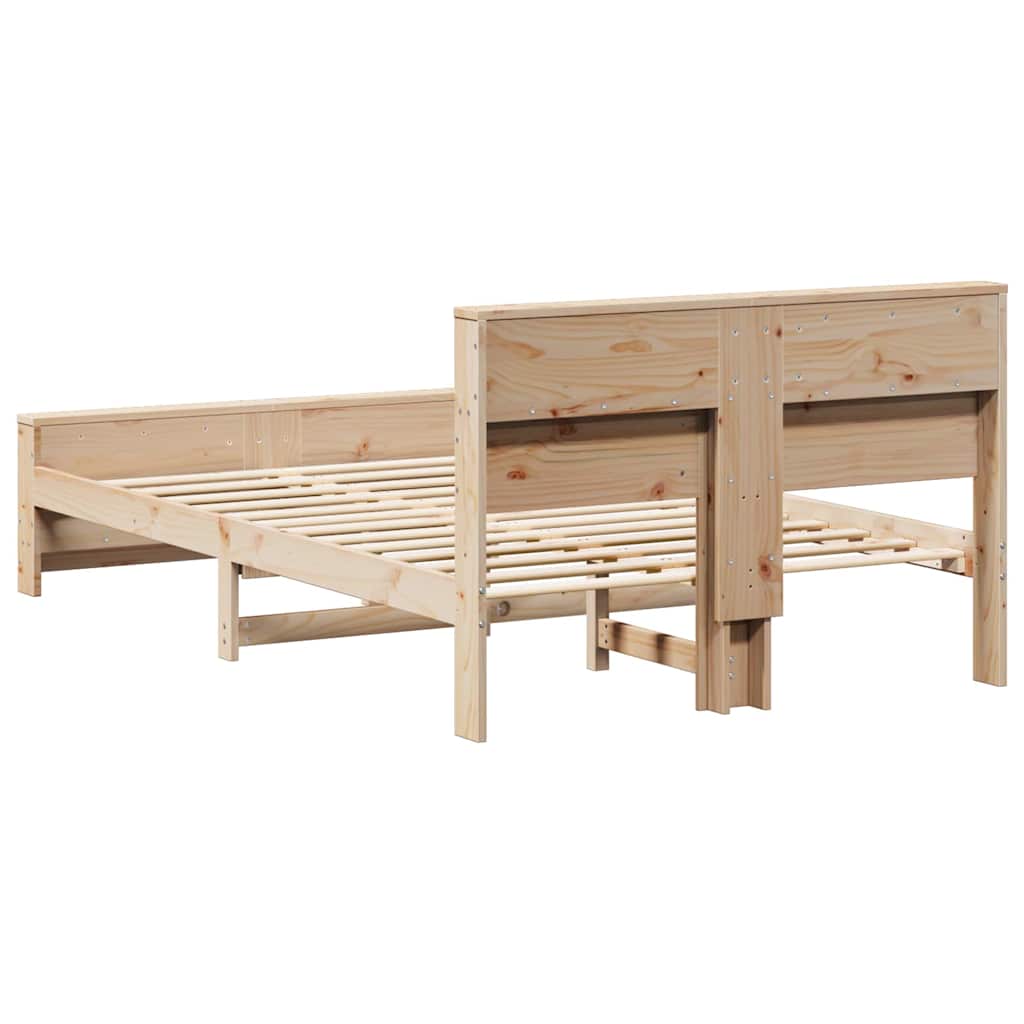 Ágykeret fejtámlával Barna 120 x 200 cm Faanyag