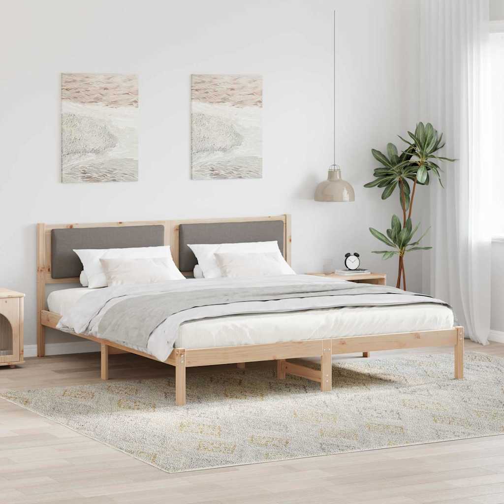 Ágykeret fejtámlával Tópszínű 180 x 200 cm Tömör fenyőfa