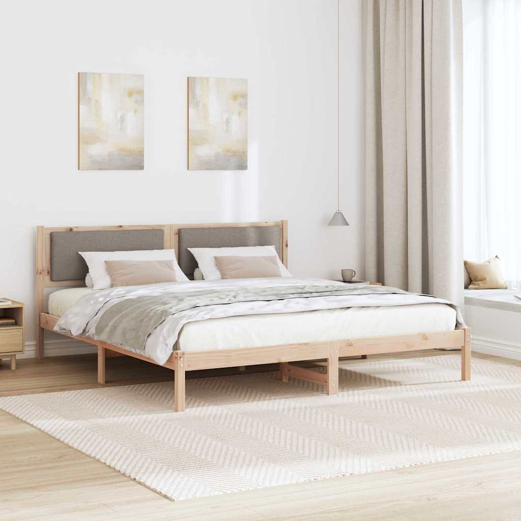 Ágykeret fejtámlával Tópszínű 180 x 200 cm Tömör fenyőfa