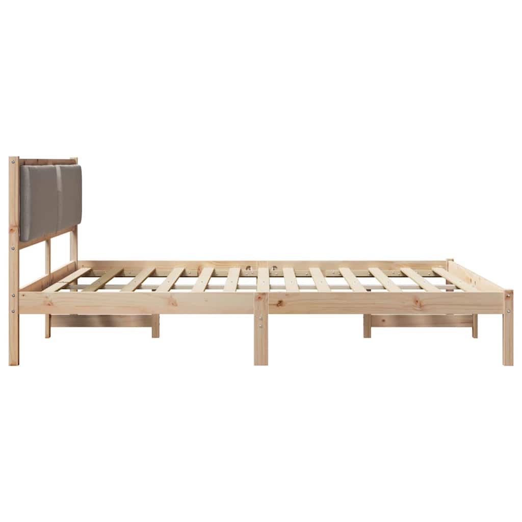Ágykeret fejtámlával Tópszínű 180 x 200 cm Tömör fenyőfa