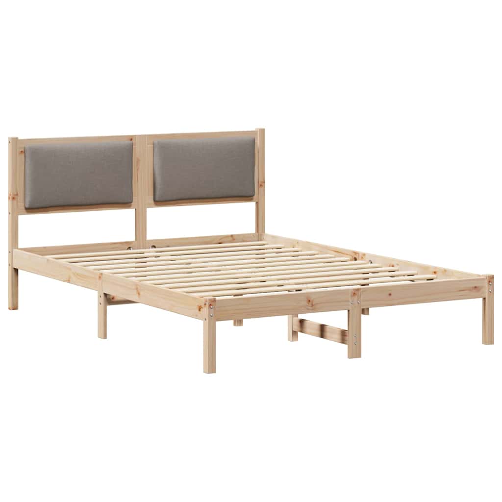 Ágykeret fejtámlával Tópszínű 160 x 200 cm Tömör fenyőfa
