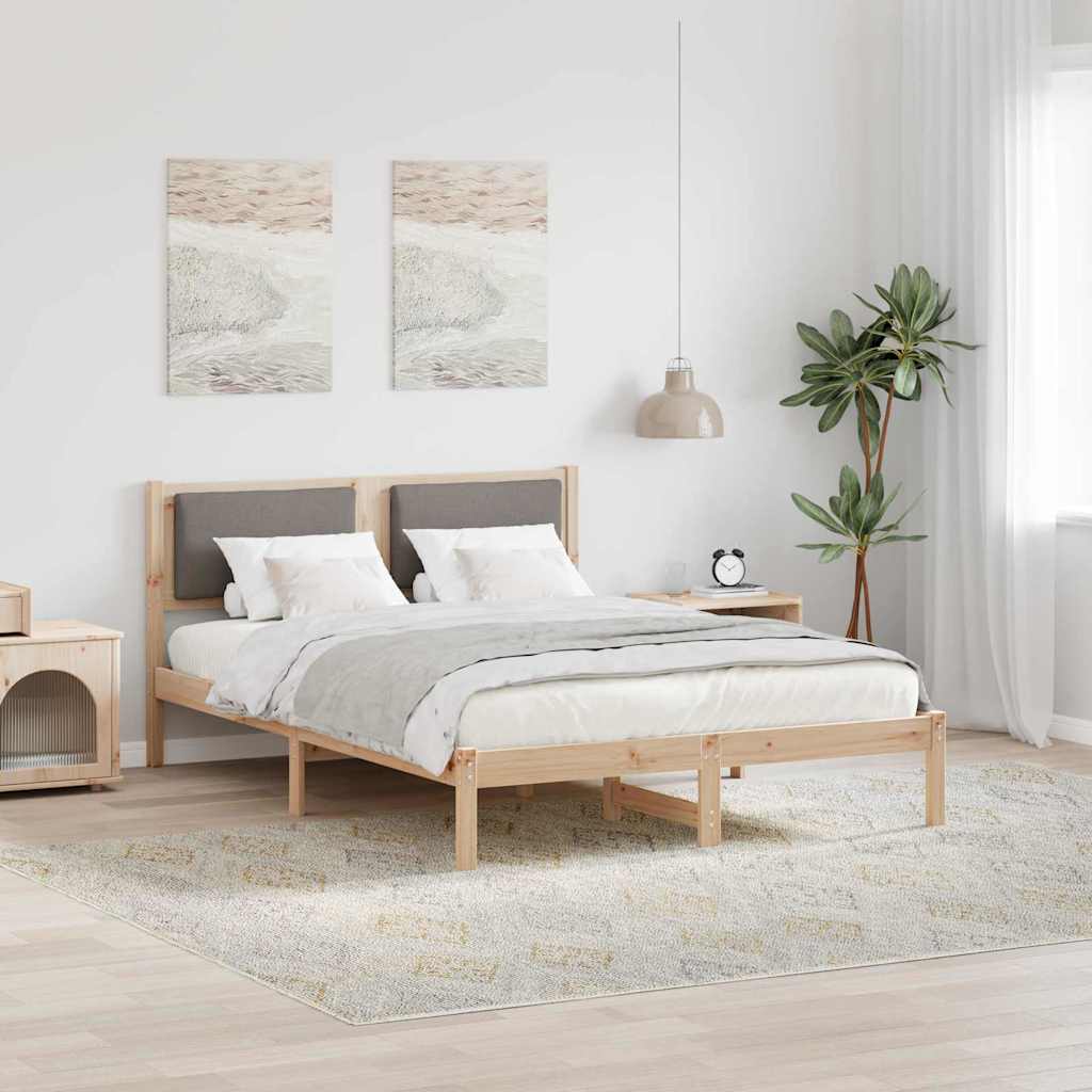 Ágykeret fejtámlával Tópszínű 150 x 200 cm Tömör fenyőfa
