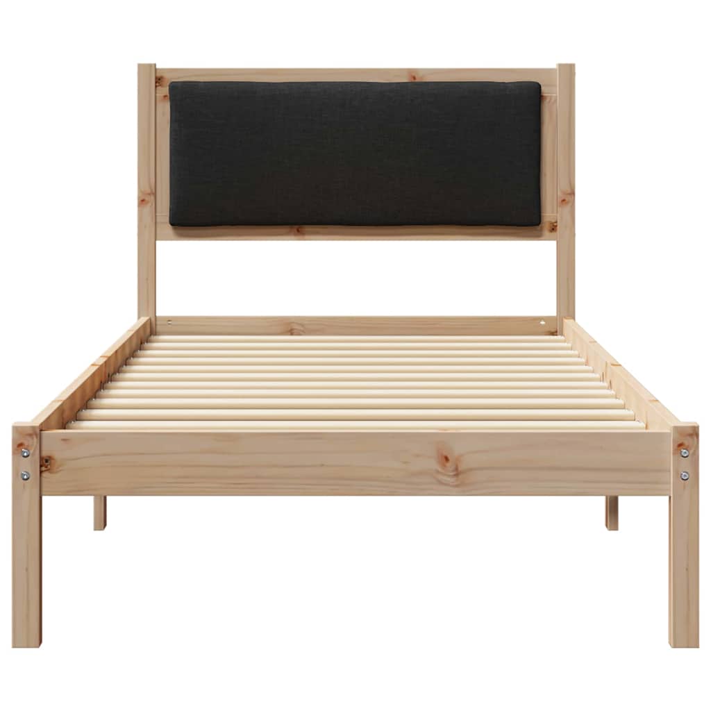 Ágykeret fejtámlával Fekete 100 x 200 cm Tömör fenyőfa
