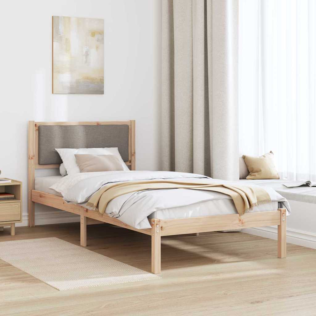 Ágykeret fejtámlával Tópszínű 100 x 200 cm Tömör fenyőfa