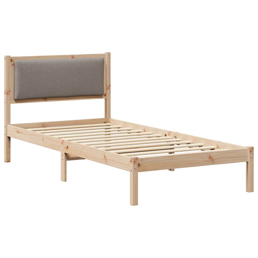 Ágykeret fejtámlával Tópszínű 100 x 200 cm Tömör fenyőfa