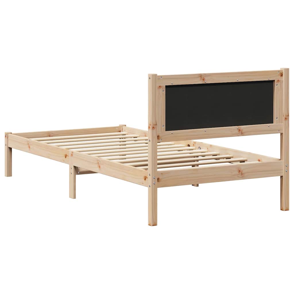 Ágykeret fejtámlával Tópszínű 100 x 200 cm Tömör fenyőfa