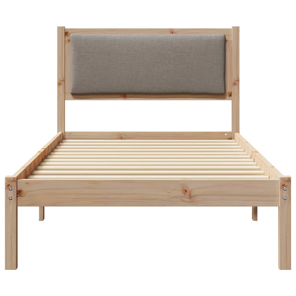 Ágykeret fejtámlával Tópszínű 100 x 200 cm Tömör fenyőfa