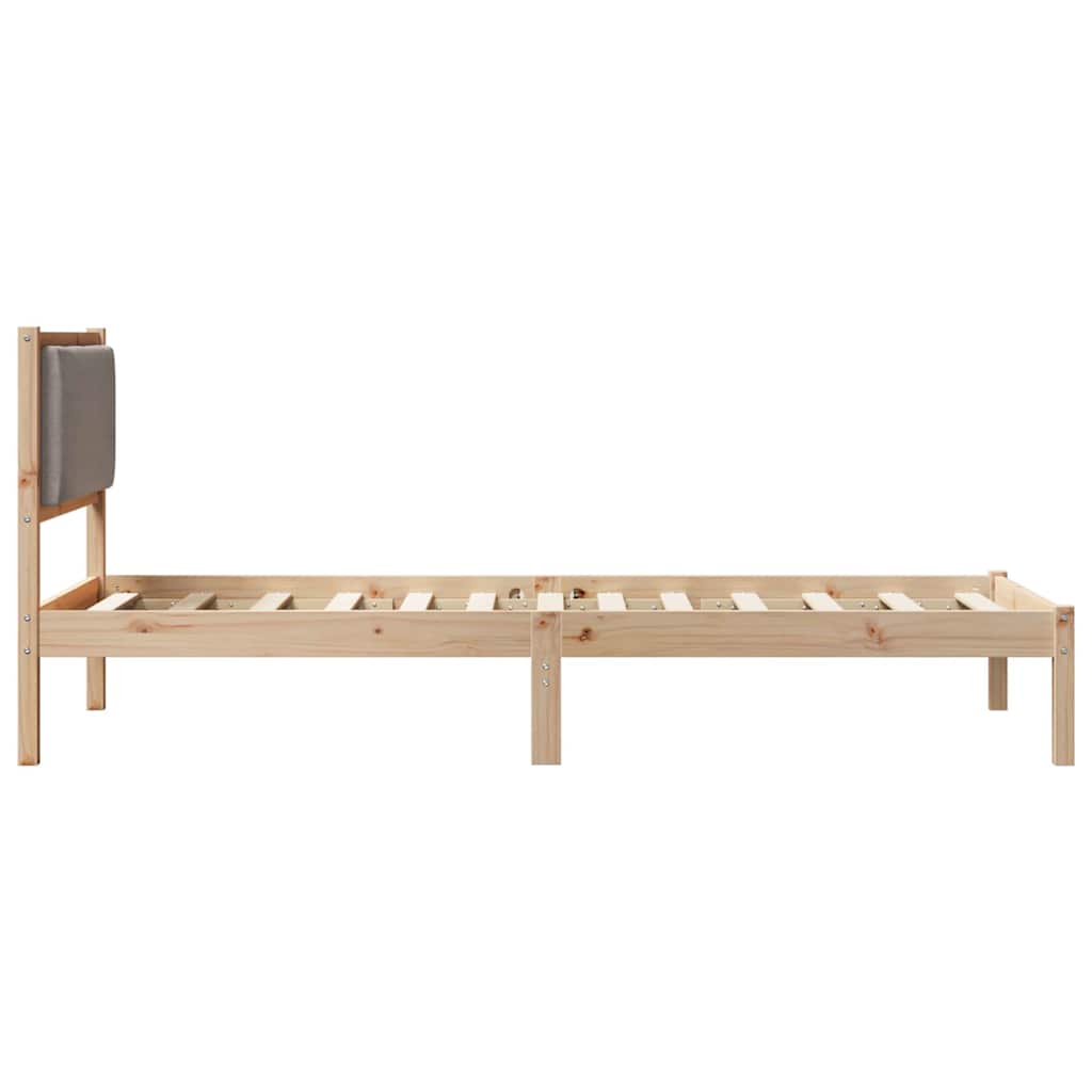 Ágykeret fejtámlával Tópszínű 100 x 200 cm Tömör fenyőfa