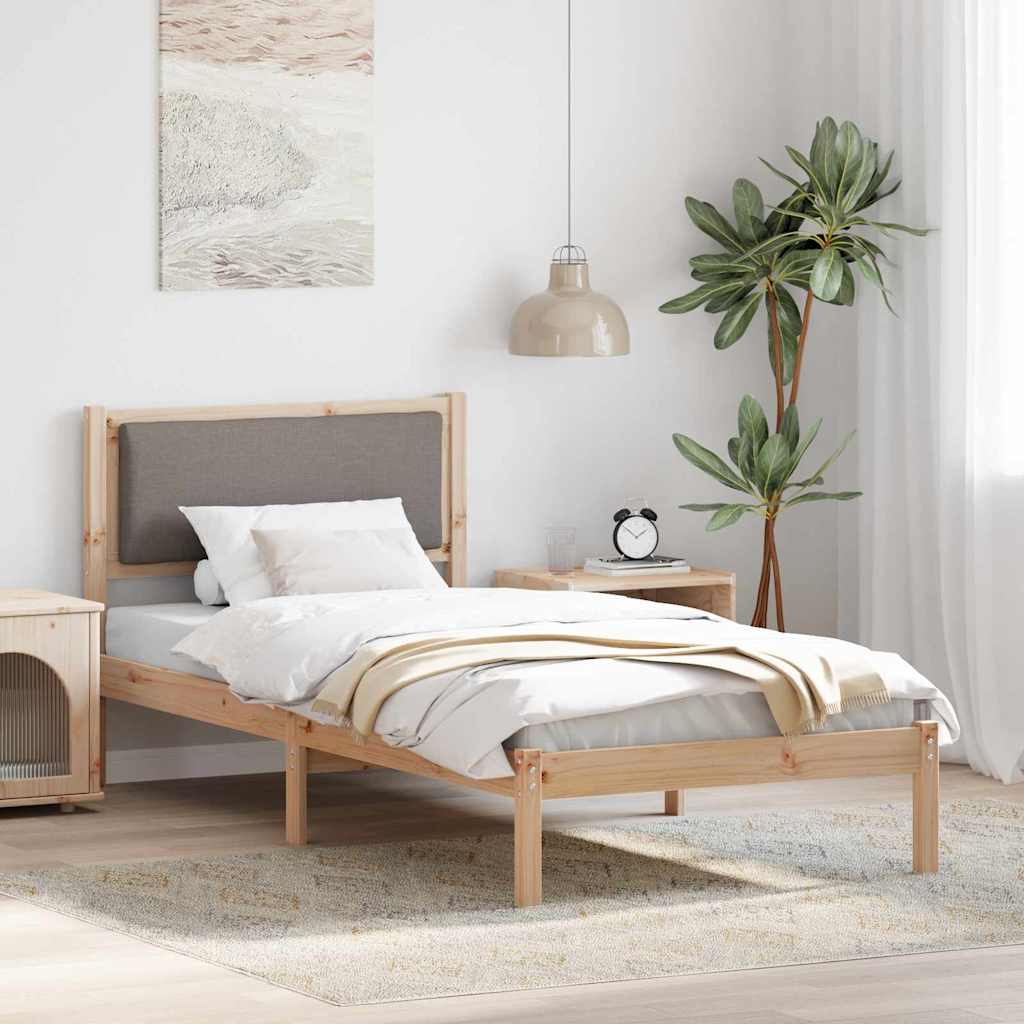 Ágykeret fejtámlával Tópszínű 90 x 200 cm Tömör fenyőfa