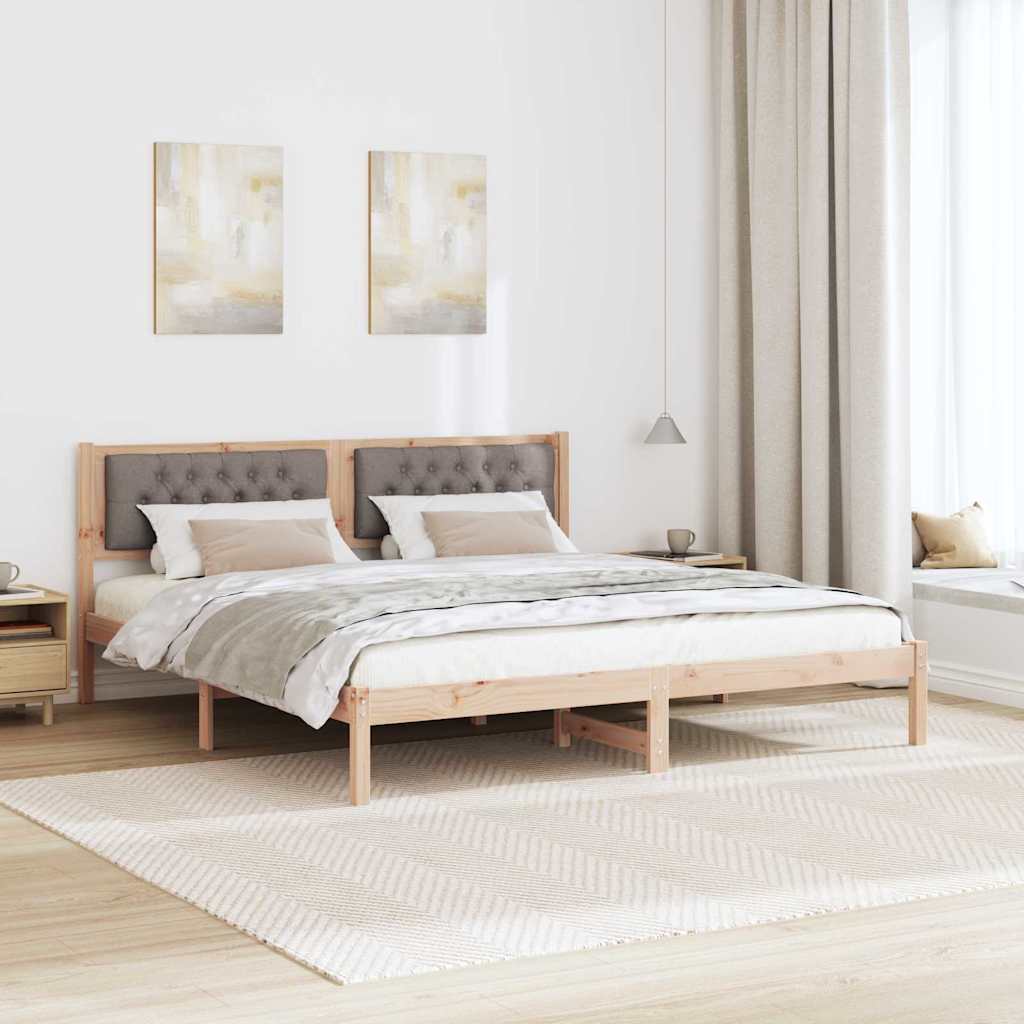 Ágykeret fejtámlával Tópszínű 160 x 200 cm Tömör fenyőfa